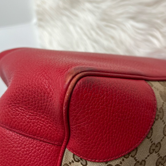 Gucci GG Canvas Red Medium Bree Tote - Picture 12 of 16